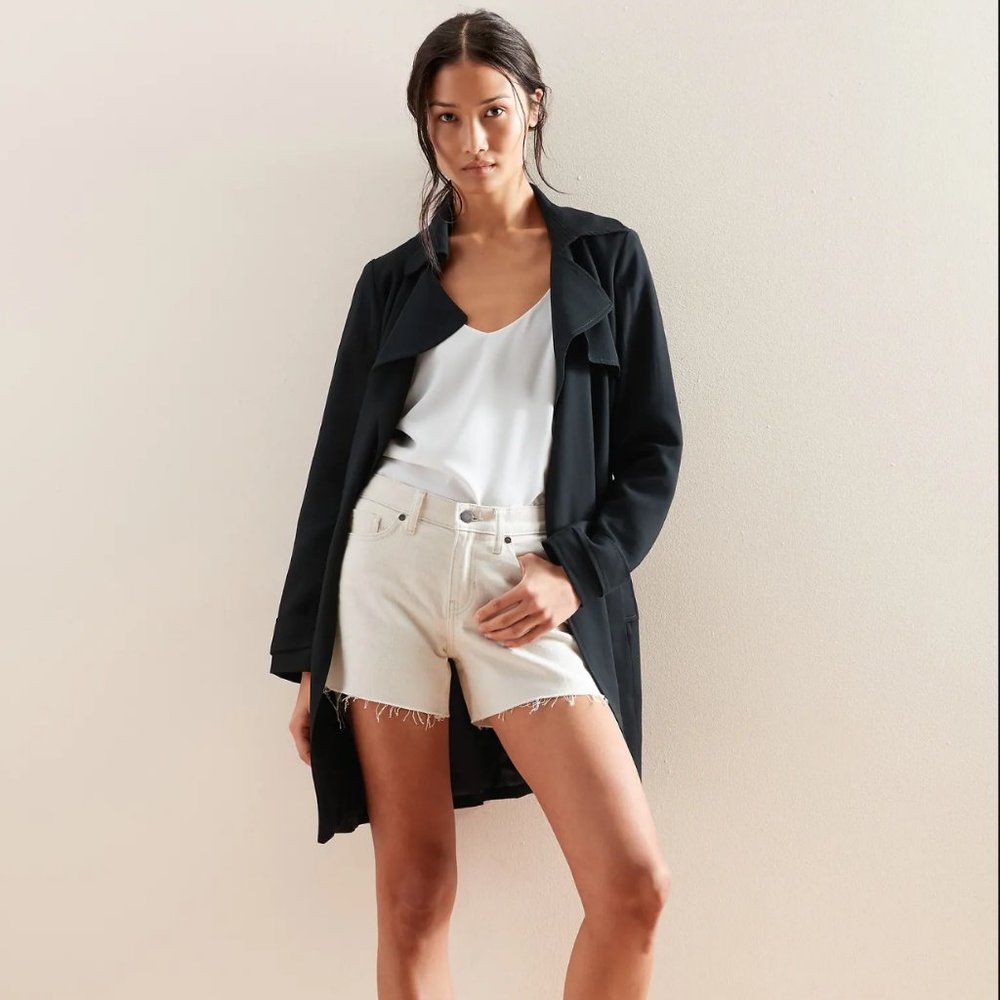 Trench Coat Light Weight Black